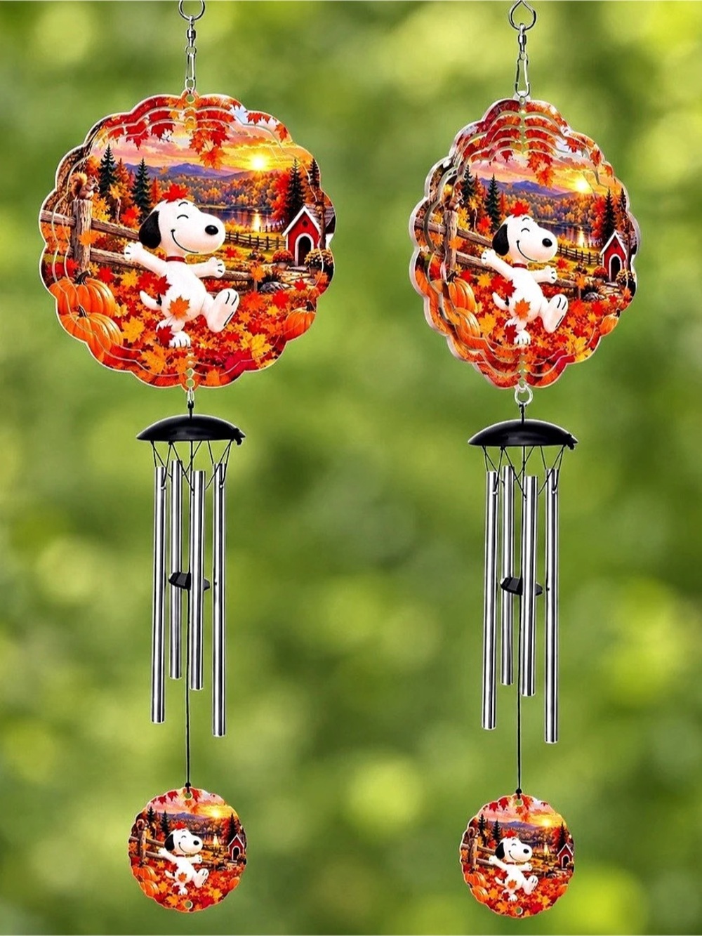 Spoontiques Peanuts Snoopy Spinner Wind Chime Decor